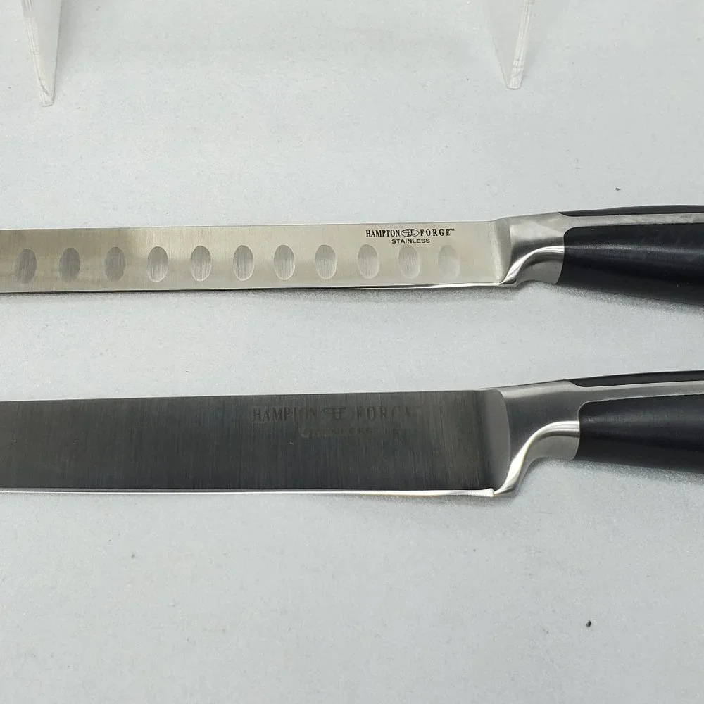 Hampton Forge Carbon Steel, Stainless 8 inch carving &10 inch slicer knife set